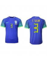 Brasilia Thiago Silva #3 Vieraspaita MM-kisat 2022 Lyhythihainen